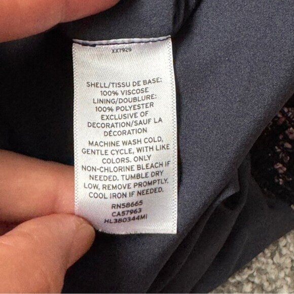 Hinge Floral Black and Pink Midi Skirt with Linings and Pockets Women's Size M - Picture 13 of 15